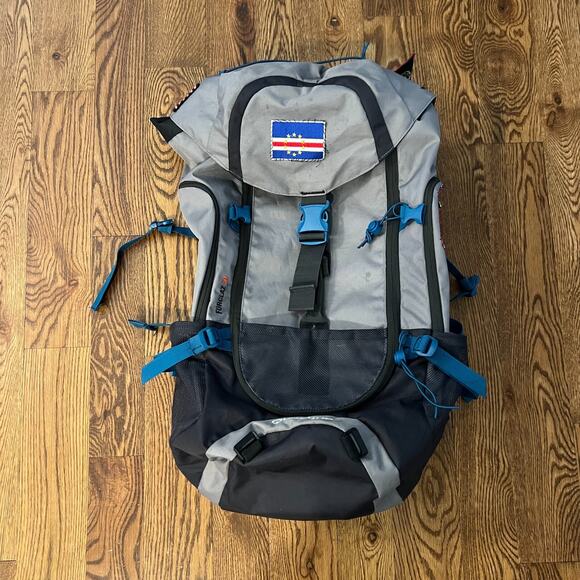 Quechua Forclaz 50L Backpack Gray Black Water Repellent Zipper Hiking Camping